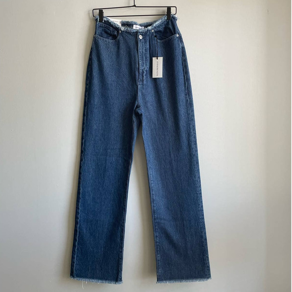 WeWoreWhat Blue Flare Wide Leg Jeans - Picture 2 of 6